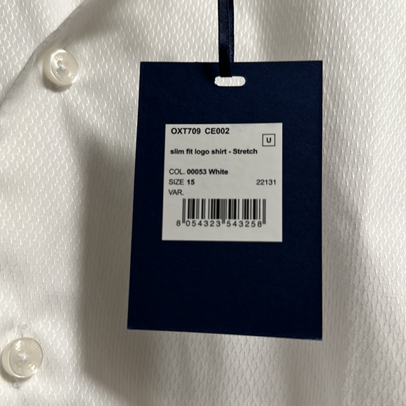 Cavalli Class Mens White Slim Fit Dress Shirt NEW NWT 15 - Picture 5 of 7